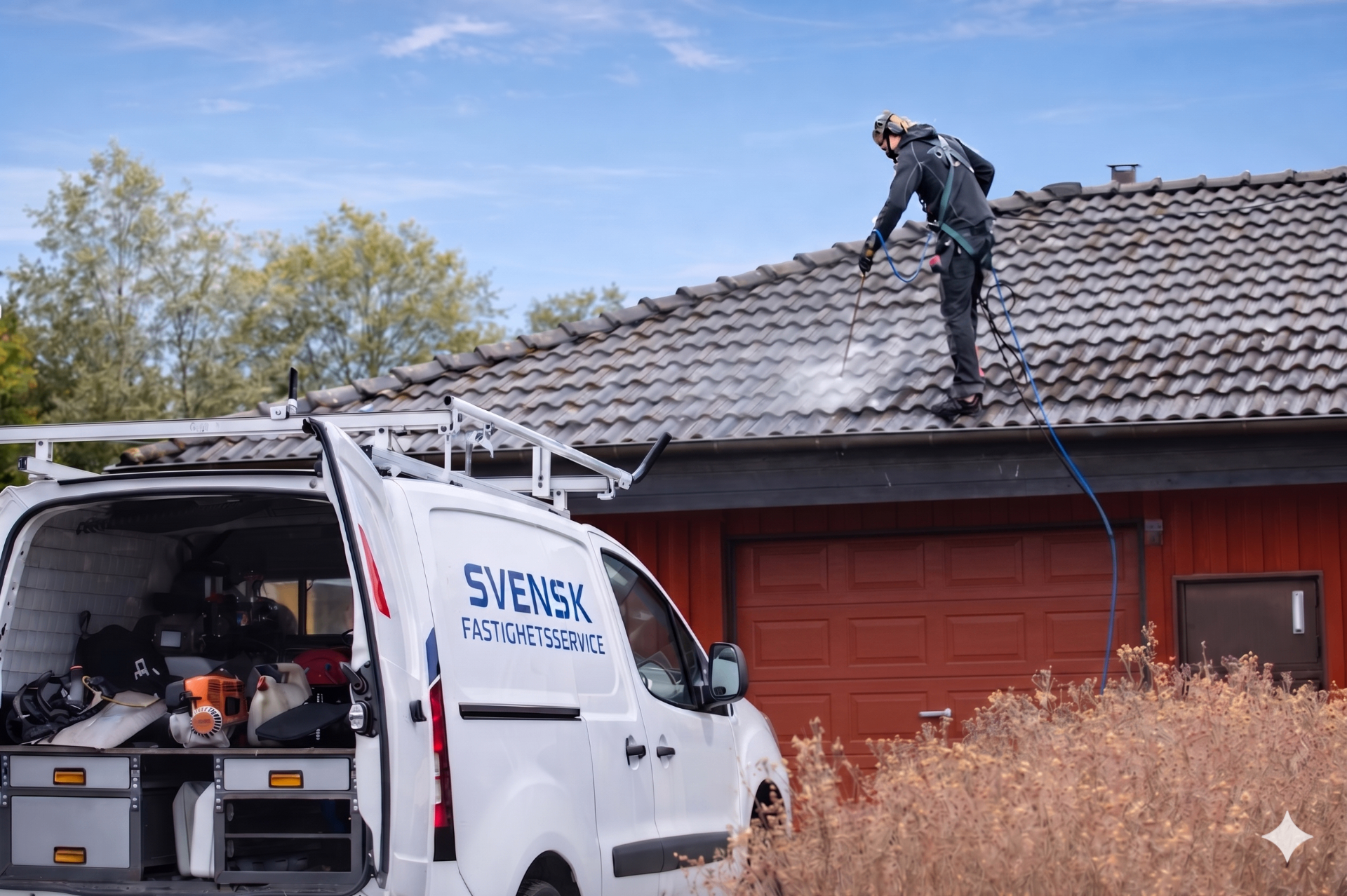 Professionell taktvätt av Svensk Fastighetsservice